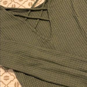 Long sleeve green sweater shirt